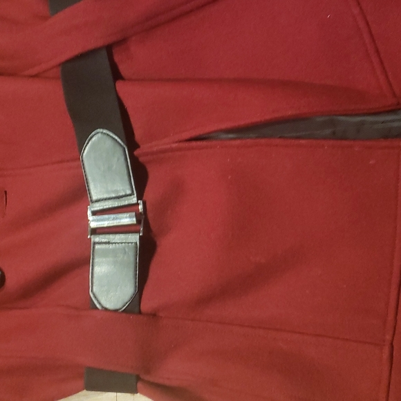 Calvin Klein Red Pea Coat - Picture 3 of 4